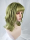 Evahair Green Medium Length Wavy Synthetic Wig with Bangs