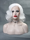 EvaHair White Wavy Bob Synthetic Lace Front Wig