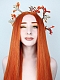 Limited- Super Long Dark Orange Straight Synthetic Lace Front Wig