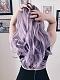 Lilac Purple Ombre Long Wavy Synthetic Lace Front Wig