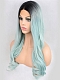 Evahair New Style Cute Blue gradual change Long Wavy Synthetic Wig 