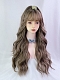 Evahair 2022 New Style Grayish Brown Long Wavy Synthetic Wig with Bangs