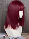 Evahair Red Wine Shoulder Length Straight Synthetic Wig with Bangs