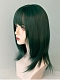 Evahair 2021 New Style Green Shoulder Length Straight Synthetic Wig with Bangs